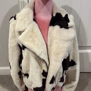 Forever 21 Cream and Black Teddy Jacket